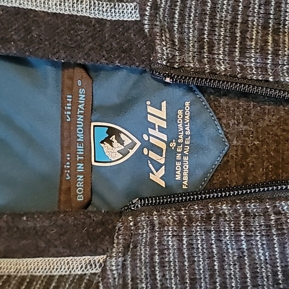 Kuhl Blue Striped Chianti Fleece Full Zip Wool Blend Hoodie Size Small - Picture 2 of 8